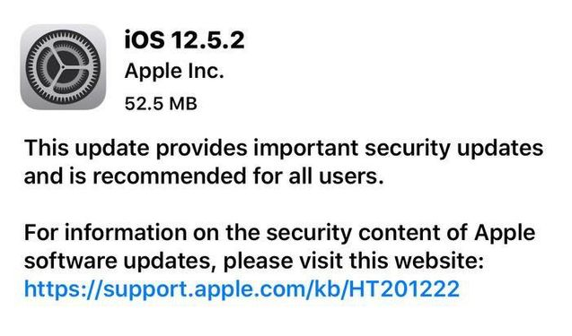 宣威苹果手机维修分享iOS12.5.2发布，建议所有老苹果用户安装 